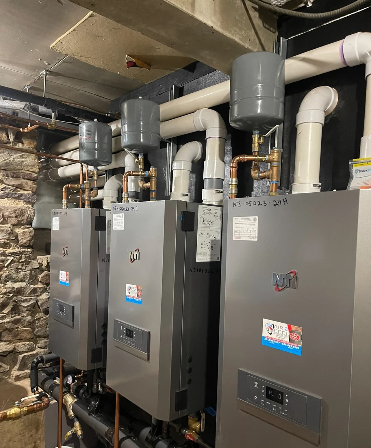 NTI wall hung boiler with primary secondary piping NJ — Air2Cool