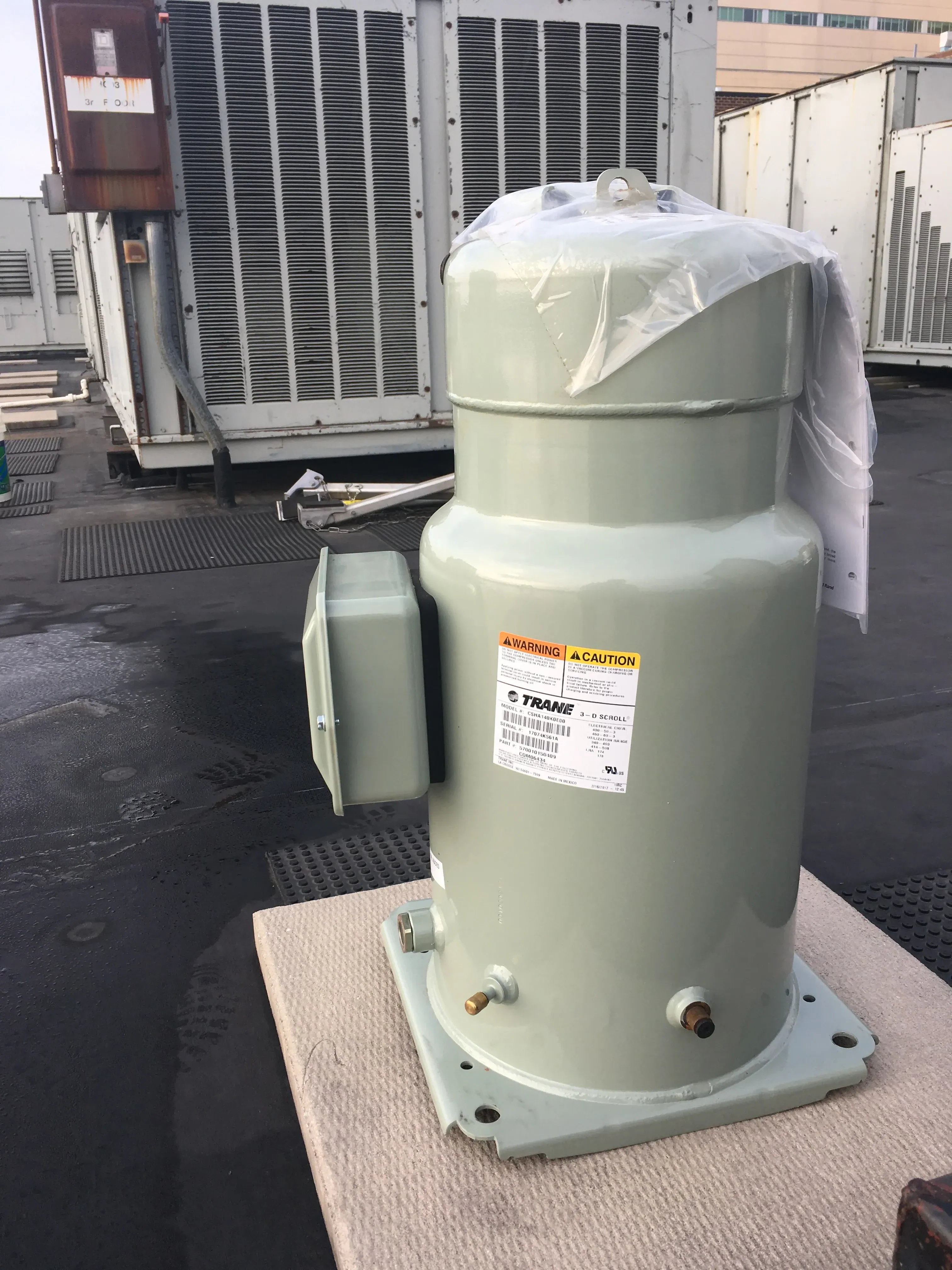 Trane 3-phase scroll compressor rooftop unit replacement — Air2Cool NJ